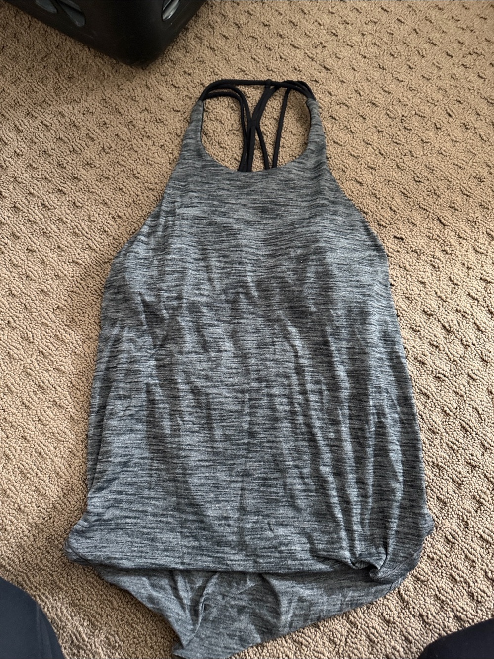 lululemon athletica Heathered Gray Strappy Tank Top